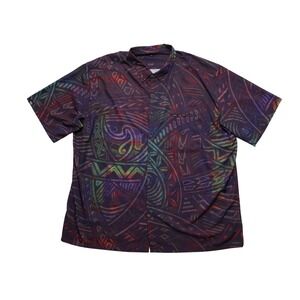 Tanoa Mens 5XL Purple Polynesian Tribal Shirt Hawaiian Aloha Big Tall